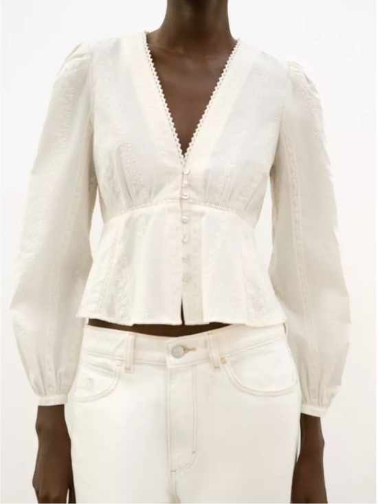 Zara Tops - Zara NWT EMBROIDERED ROMANTIC BLOUSE 8741/253